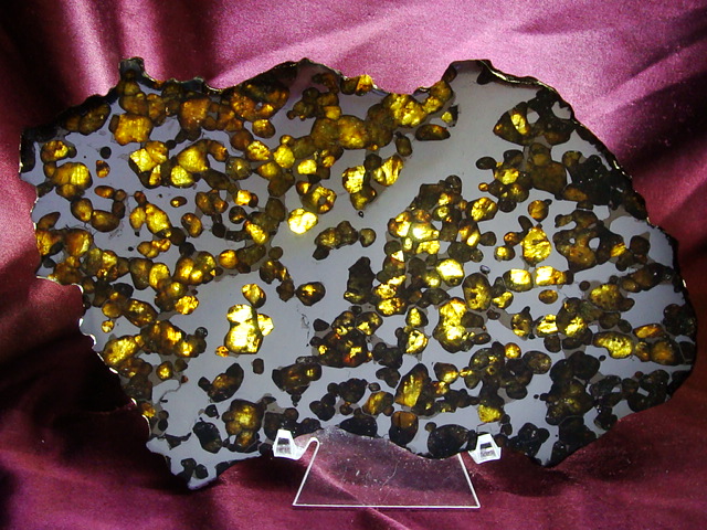 Brenham Pallasite Meteorite Slice - 304.9 gms