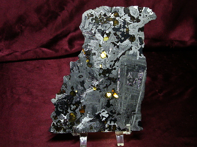 Seymchan Pallasite Meteorite Part Slice - 277.9 grams